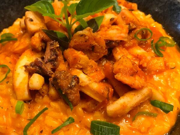Risoto de Frutos do Mar ao Molho Sugo