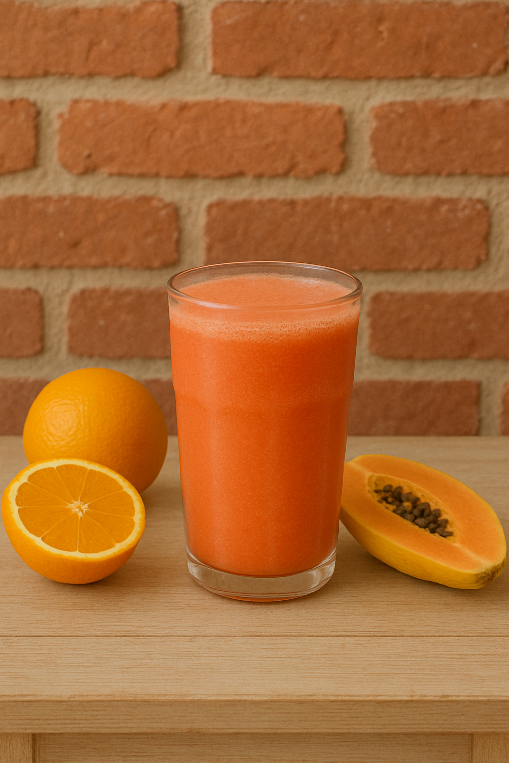Suco de laranja com mamão