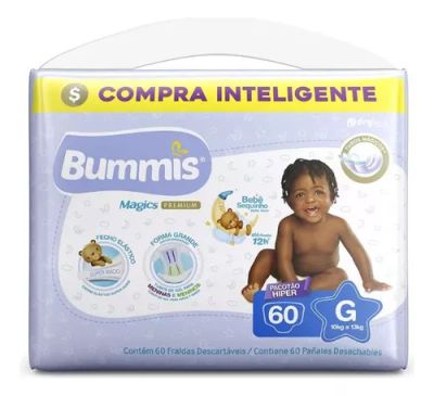 Fralda Bummis Hiper Pacotão G - Pacote com 60 unidades