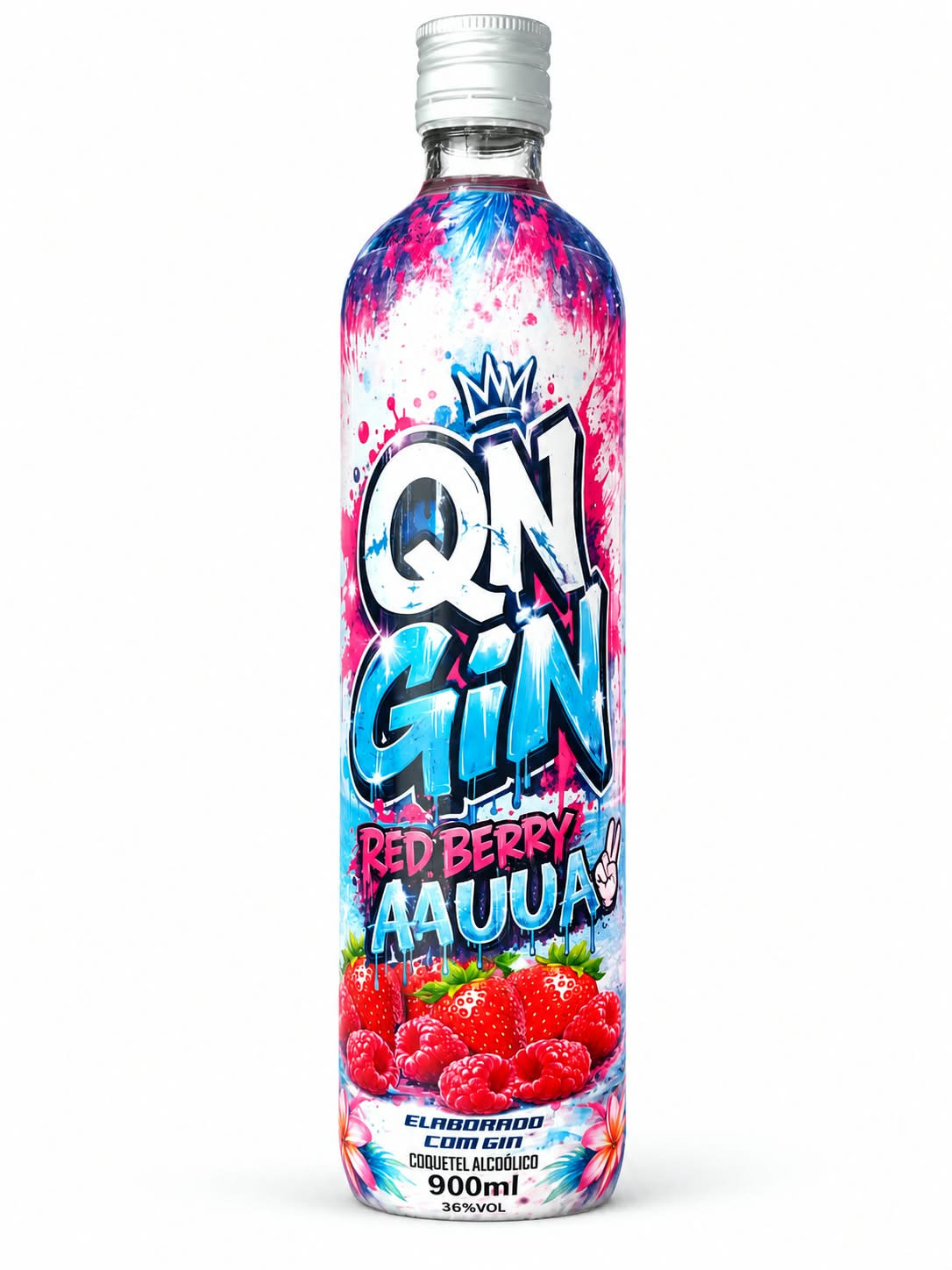 GIN QN RED BERRY AUUA 970ML