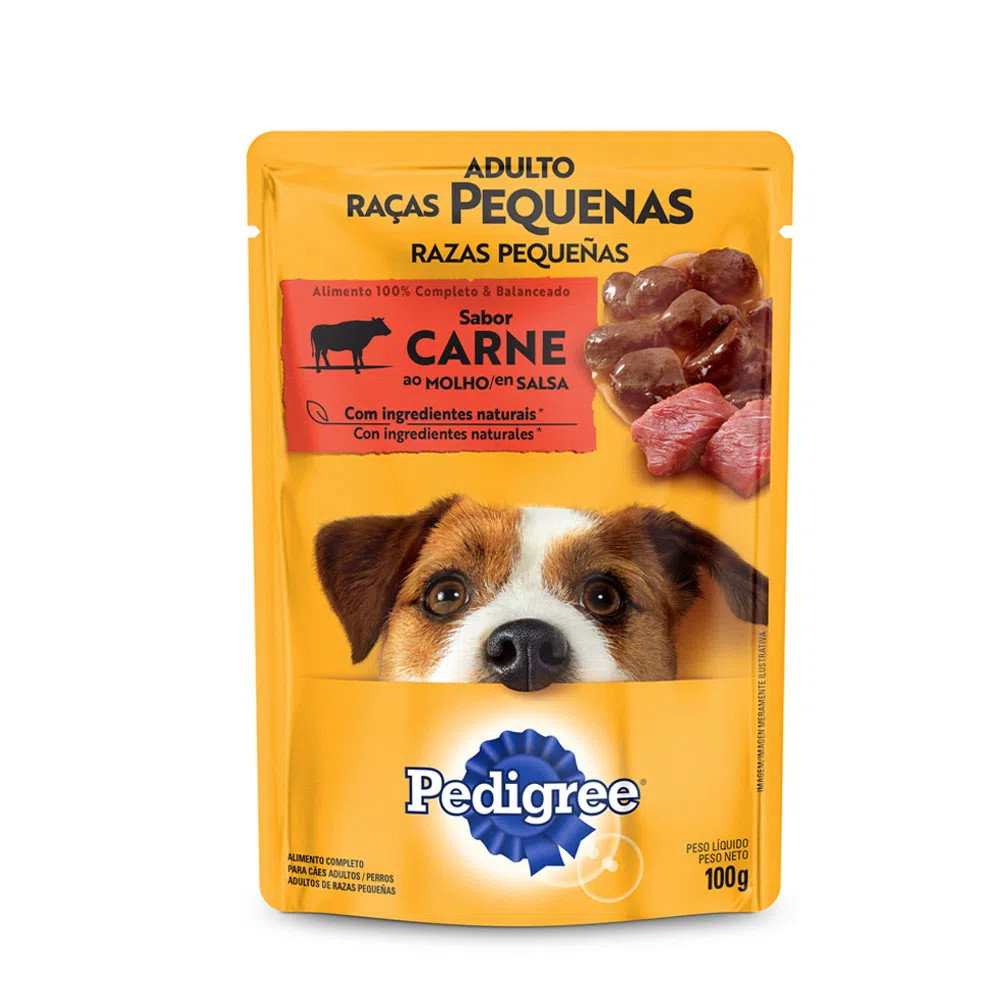 Sachê Pedigree Adulto Raça Pequena Carne 100g
