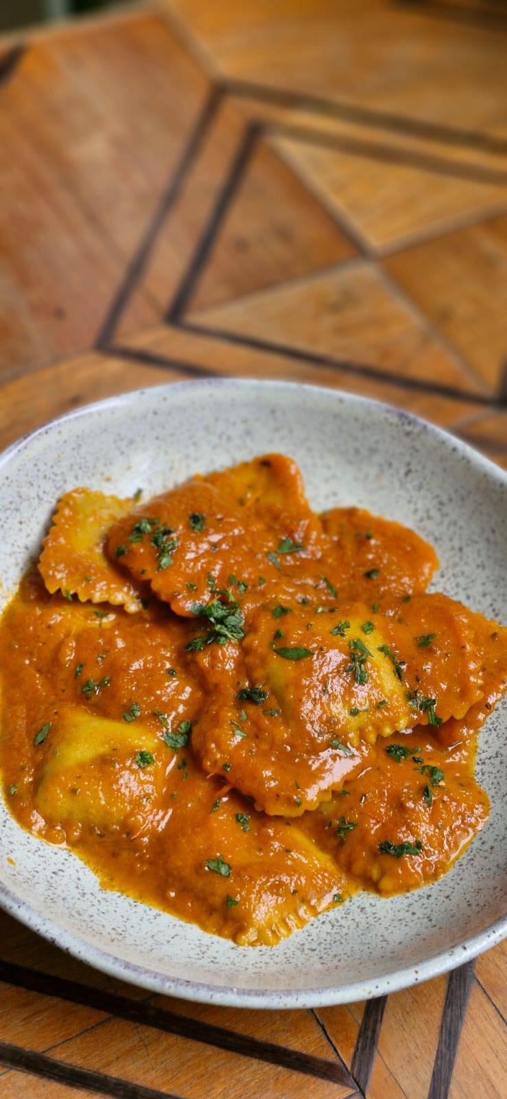 Ravioli de Brie e Damasco 