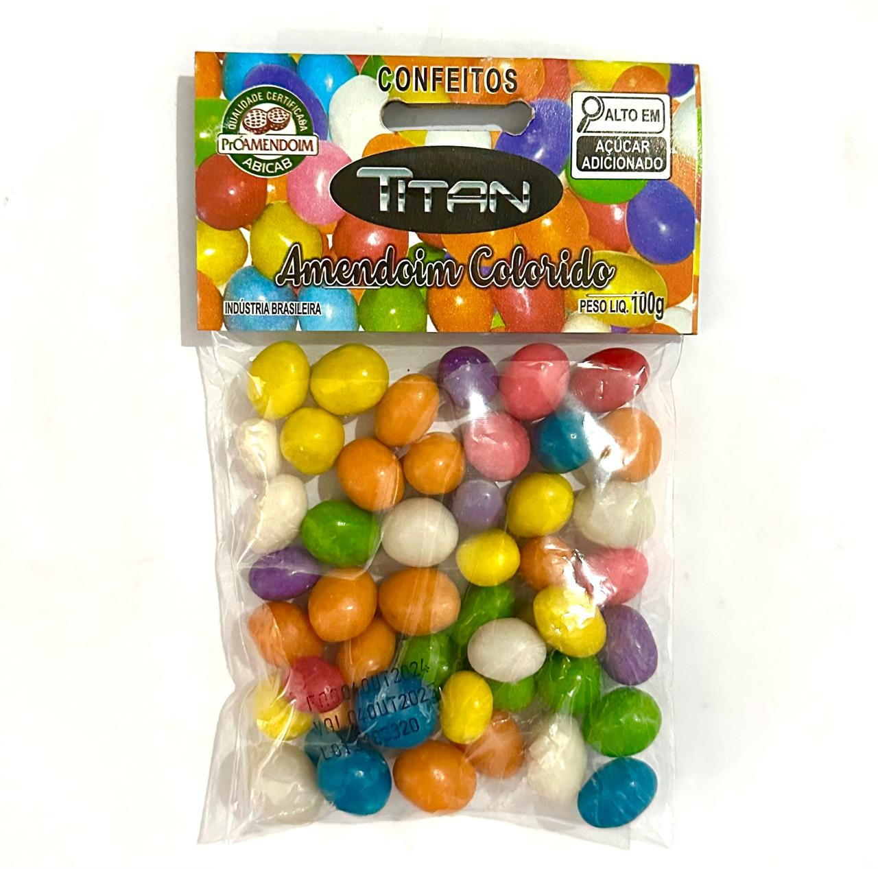 BALA DE AMENDOIM COLORIDO 100G TITAN