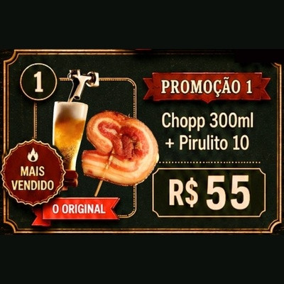 1 - PIRULITO 10 + CHOPP 300ML