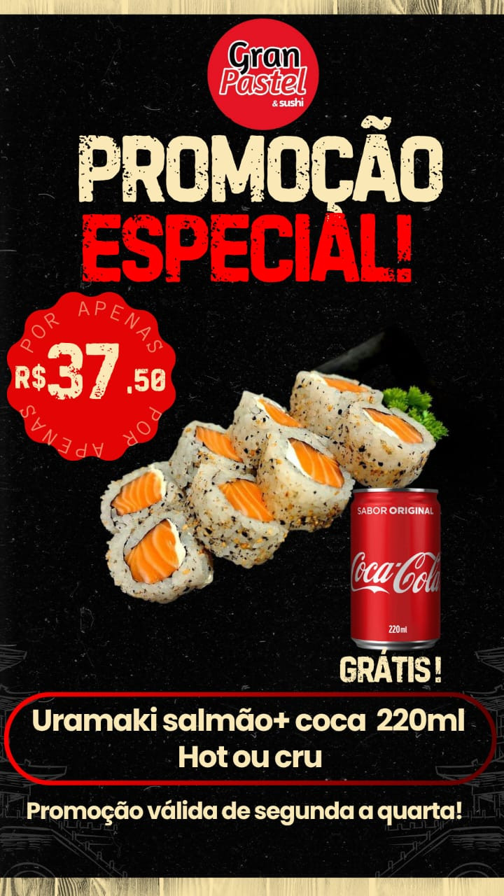 Uramaki salmão + Coca 220ml 