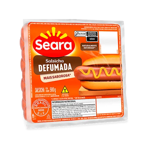 SALSICHA DEFUMADA HOT DOG SEARA PACOTE 500G