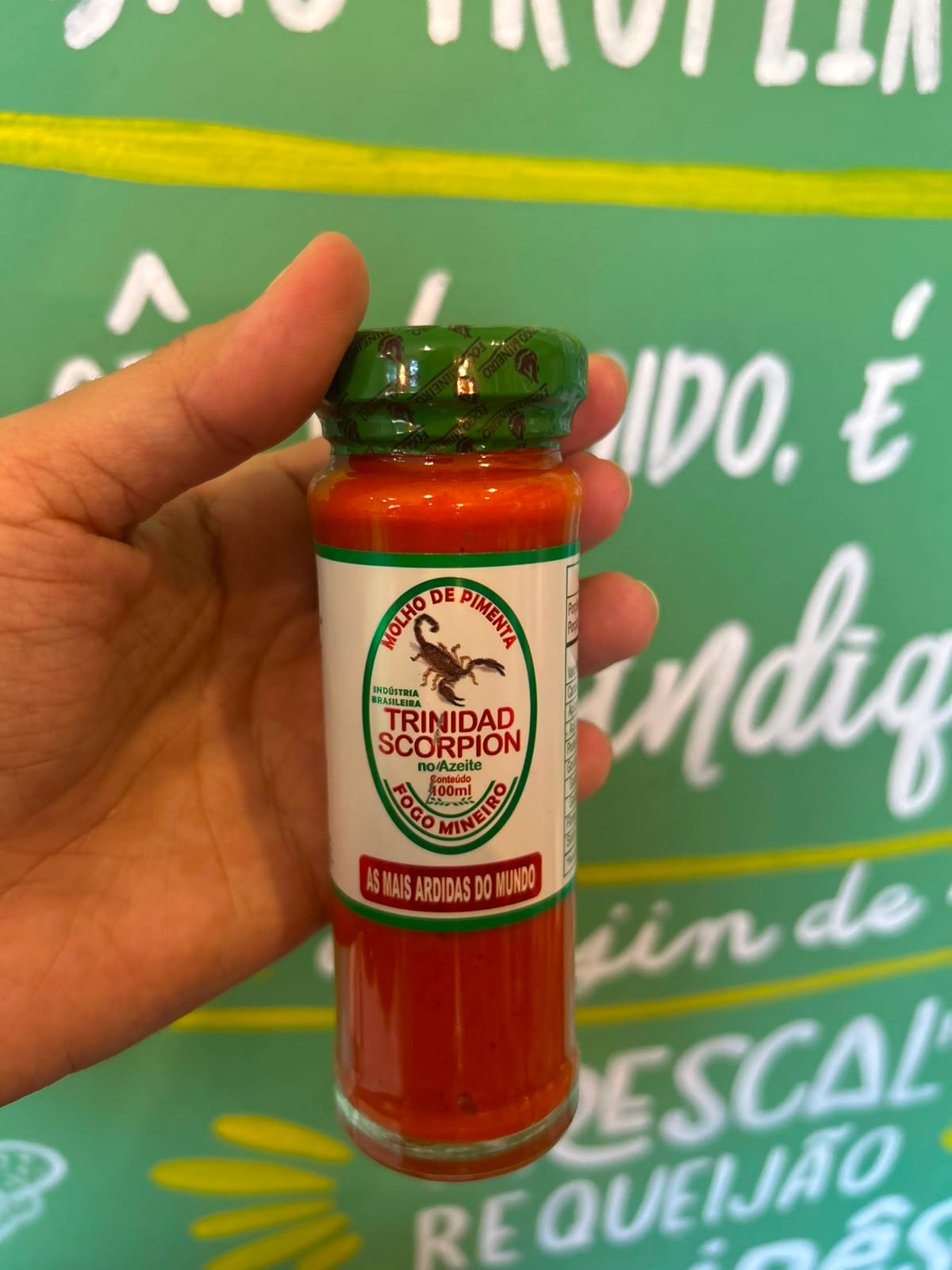 Molho de Pimenta Trinidad Scorpion no Azeite Fogo Mineiro - 100ml