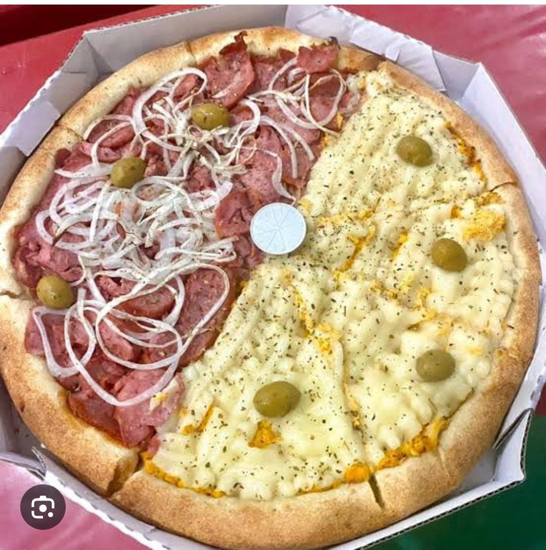 Pizza - frango catupity 1/2 calabresa + borda grátis 1 coca cola 2 litros