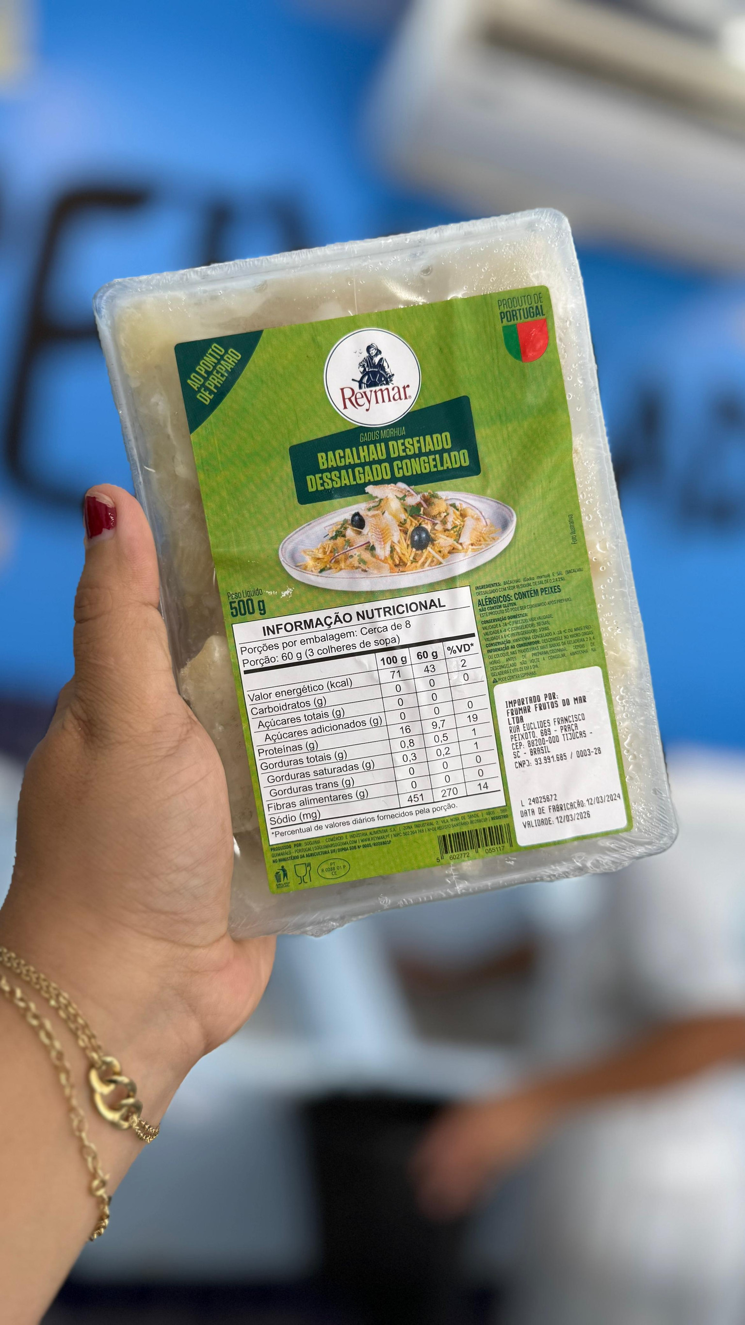 Bacalhau desfiado dessalgado (REYMAR)