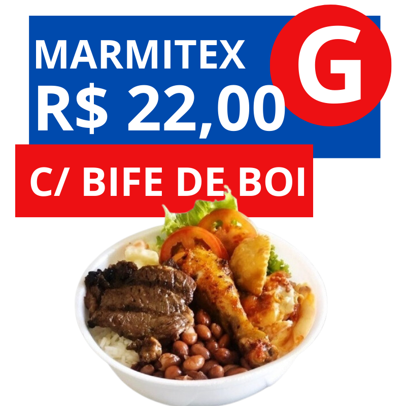 Marmitex Grande com BIFE DE BOI