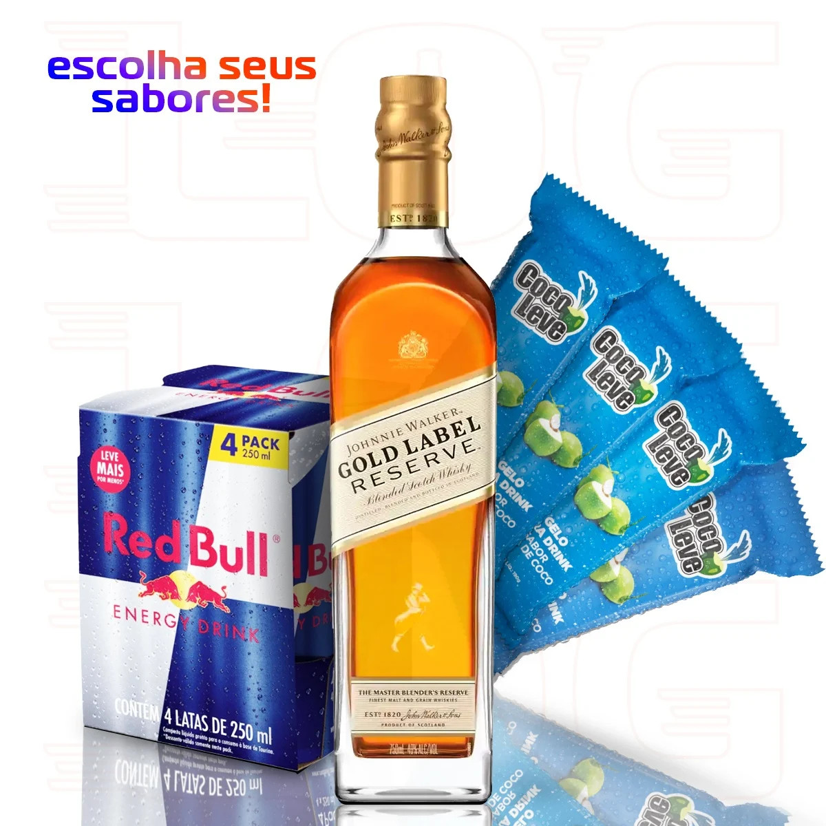 Combo Gold Label 1L + Red Bull