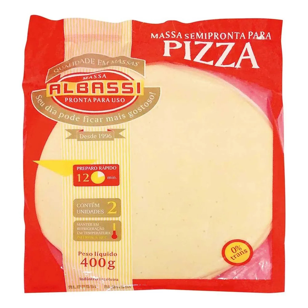 MASSA P/ PIZZA ALBASSI 400G C/2UN