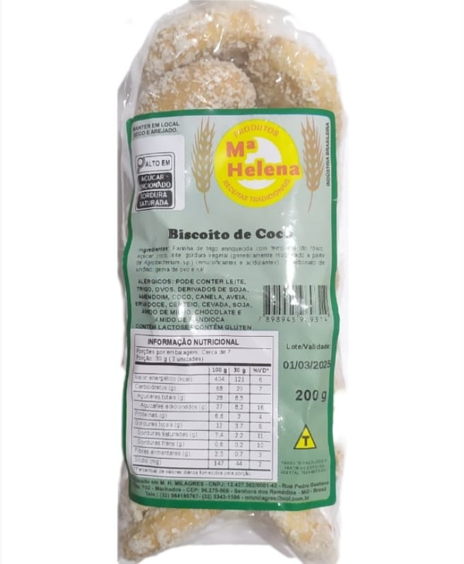 BISCOITO DE COCO Mª HELENA 200G