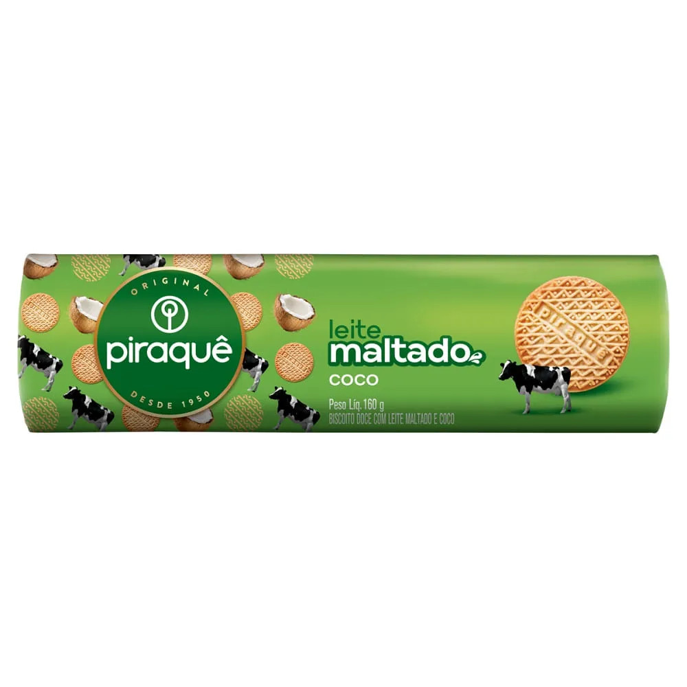 Biscoito Piraquê leite Maltado Coco 132g