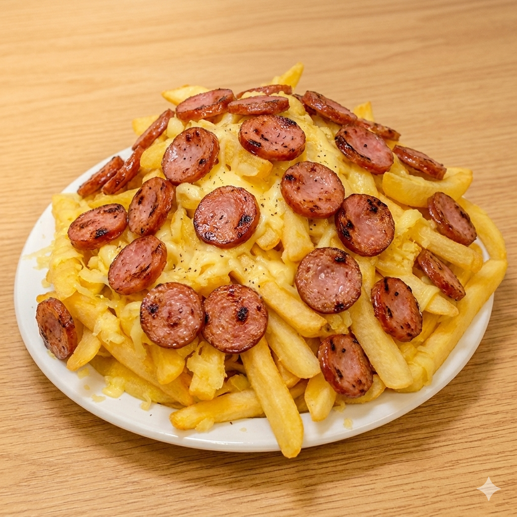 Fritas Pequena com Queijo e Calabresa