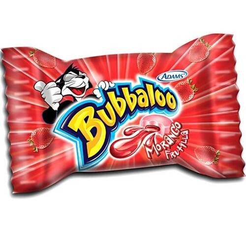 Chiclete Morango Bubbaloo Adams 5g