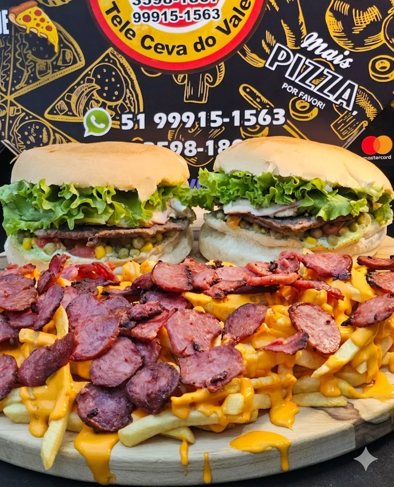 Combo de 2 xis  + fritas + recheio + queijo