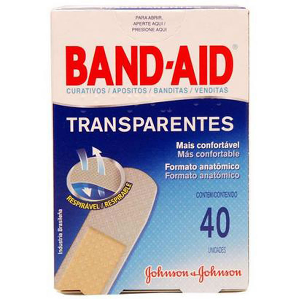 CURATIVO BAND-AID TRANSPARENTE C/40UN