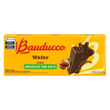 BOLACHA BAUDUCCO WAFER CHOCOLATE COM AVELÃ