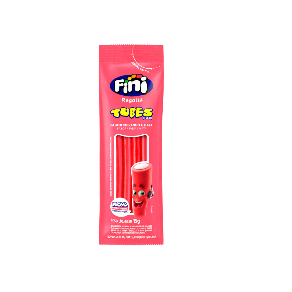 TUBES AZEDINHO SEM AÇUCAR MORANGO E NATA 15G