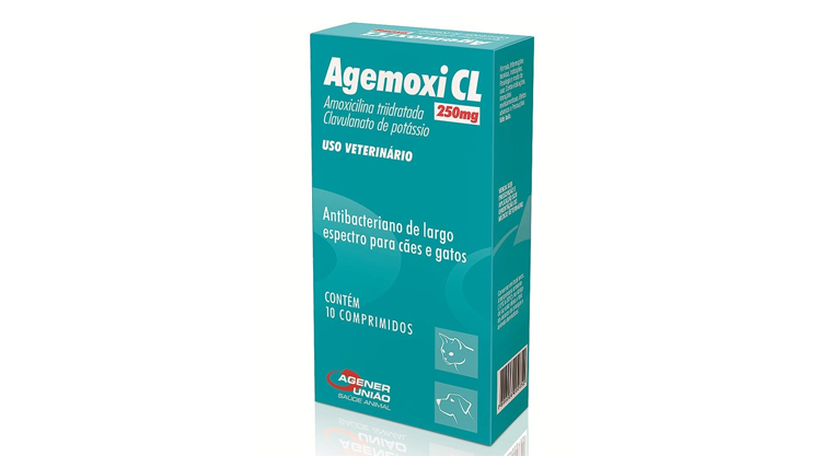 Agemoxi CL Antibiótico 250mg. Contém 10 comprimidos