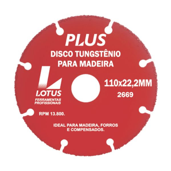 Disco de Tungstênio Madeira 110 x 22,2mm 