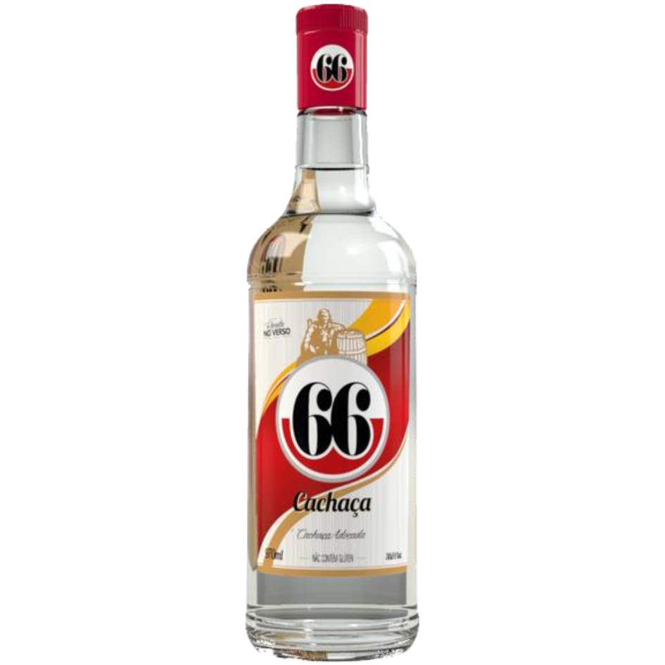 CACHAÇA 66 ADOÇADA 970ML