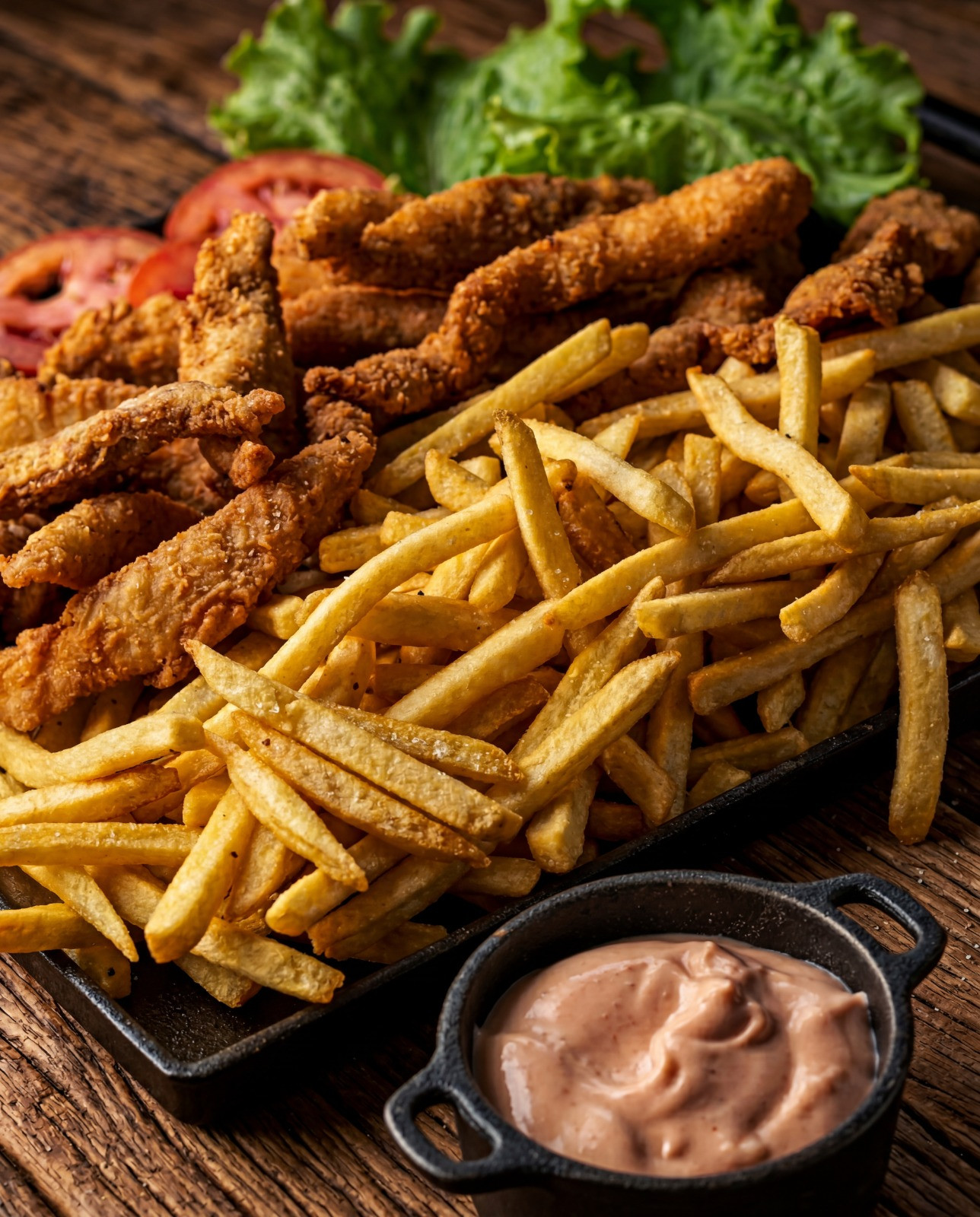 Filé de Frango Empanado c/ Fritas