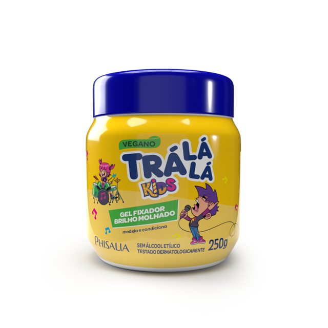 Gel Fixador Trá Lá Lá Kids - Brilho Molhado Sem Embaraço (250g)