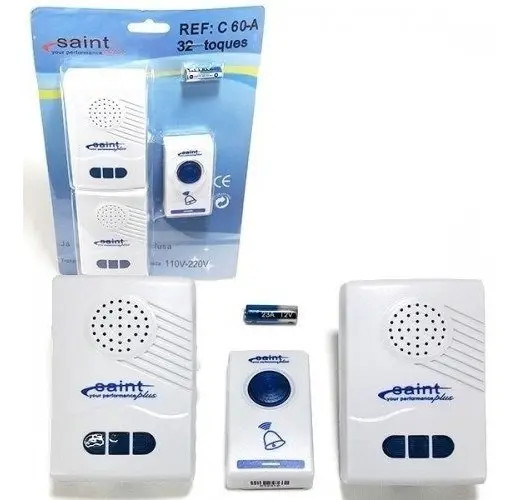 Campainha Sem Fio Pentech Duplo 30m 32 Melodias