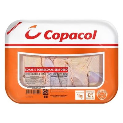 Frango Congelado Copacol Coxa e Sobrecoxa sem Osso Bandeja 1 Kg