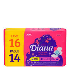 ABSORVENTE DIANA SUAVE COM ABAS 30XL16P14