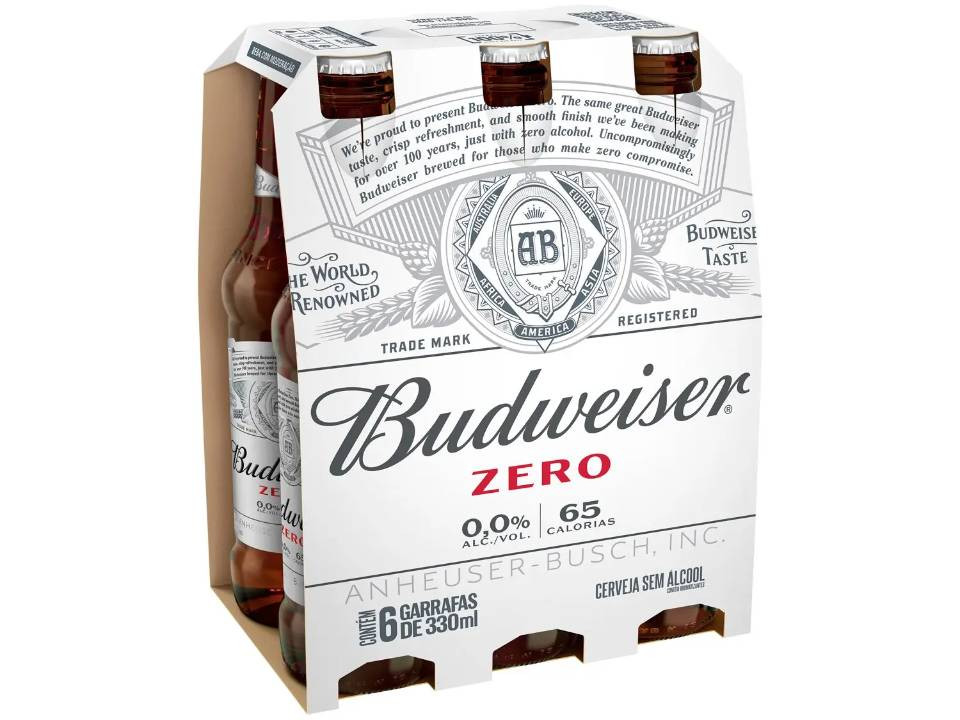 Budweiser Zero Long Neck 330ml - Pack 6