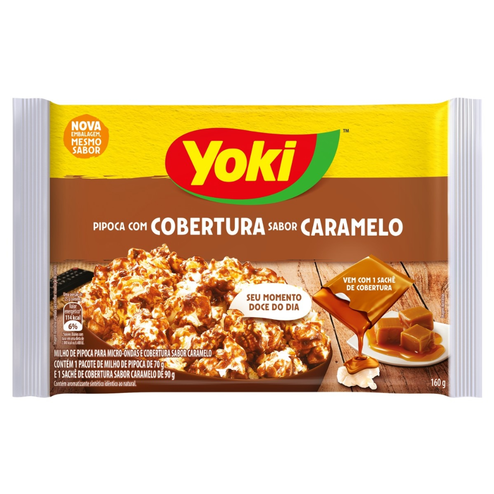 PIPOCA P/ MICROONDAS YOKI "CARAMELO" 160G