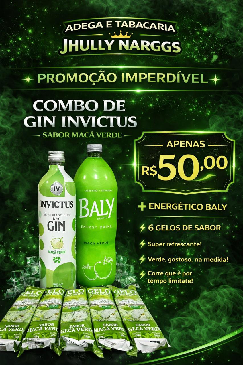 COMBO GIN INVICTUS MAÇA VERDE C/ BALY