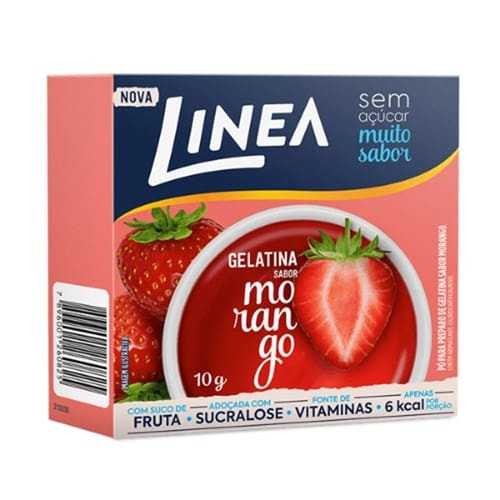 Gelatina em Pó Linea Zero Açucar Morango Caixa 10g