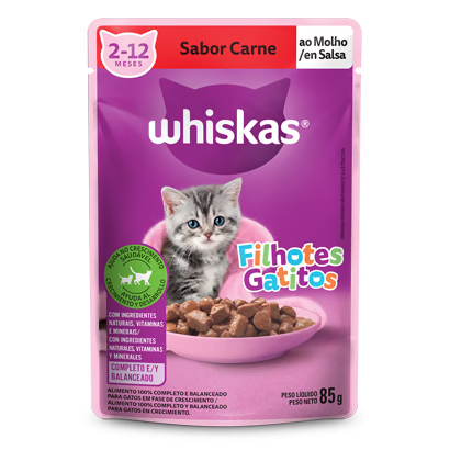 Sache Whiskas Filhote Carne 85g