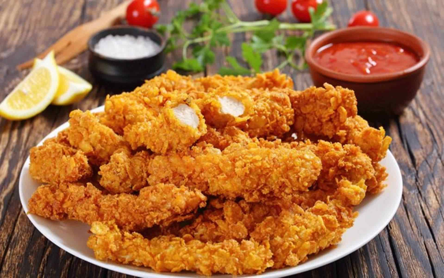 Isca de Frango Empanado.