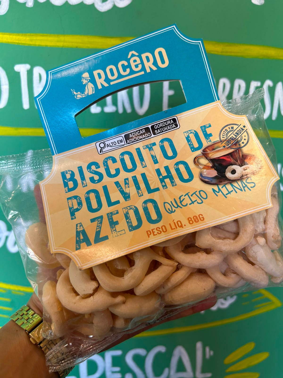 Biscoito de Polvilho Azedo com Queijo Minas - 80g