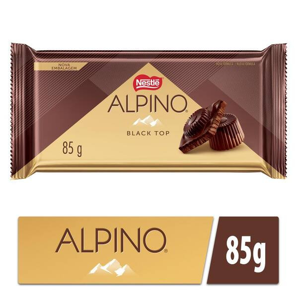 Chocolate em Barra Black Top Alpino 85g