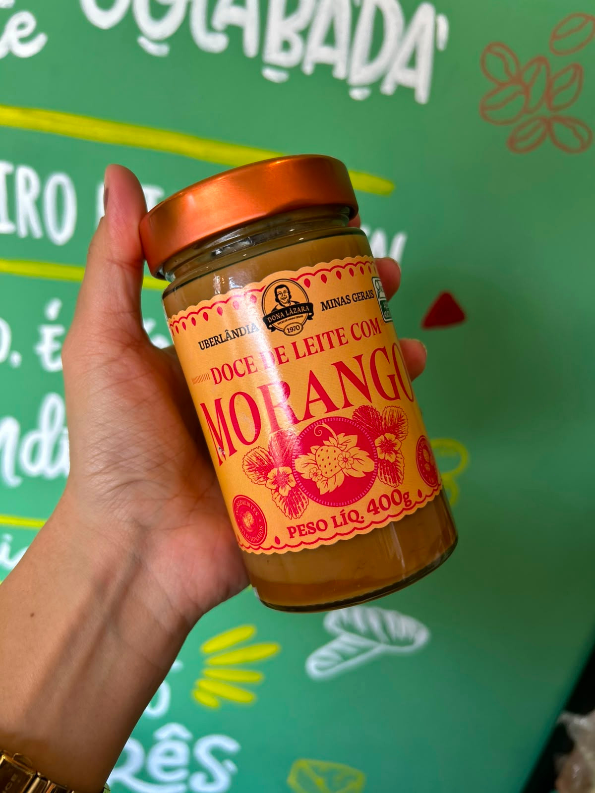 Doce de Leite com Morango no Vidro - 400g