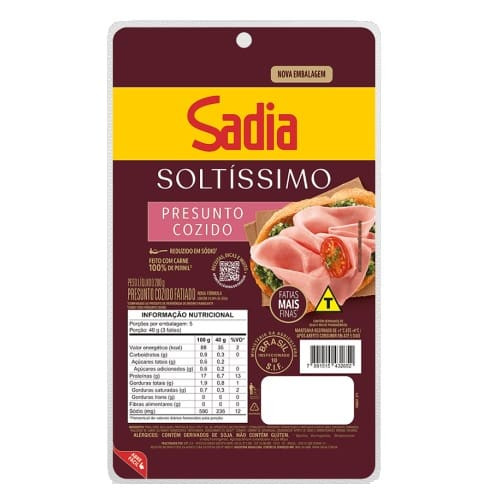 Presunto Cozido Fatiado Soltíssimo Sadia (200g)