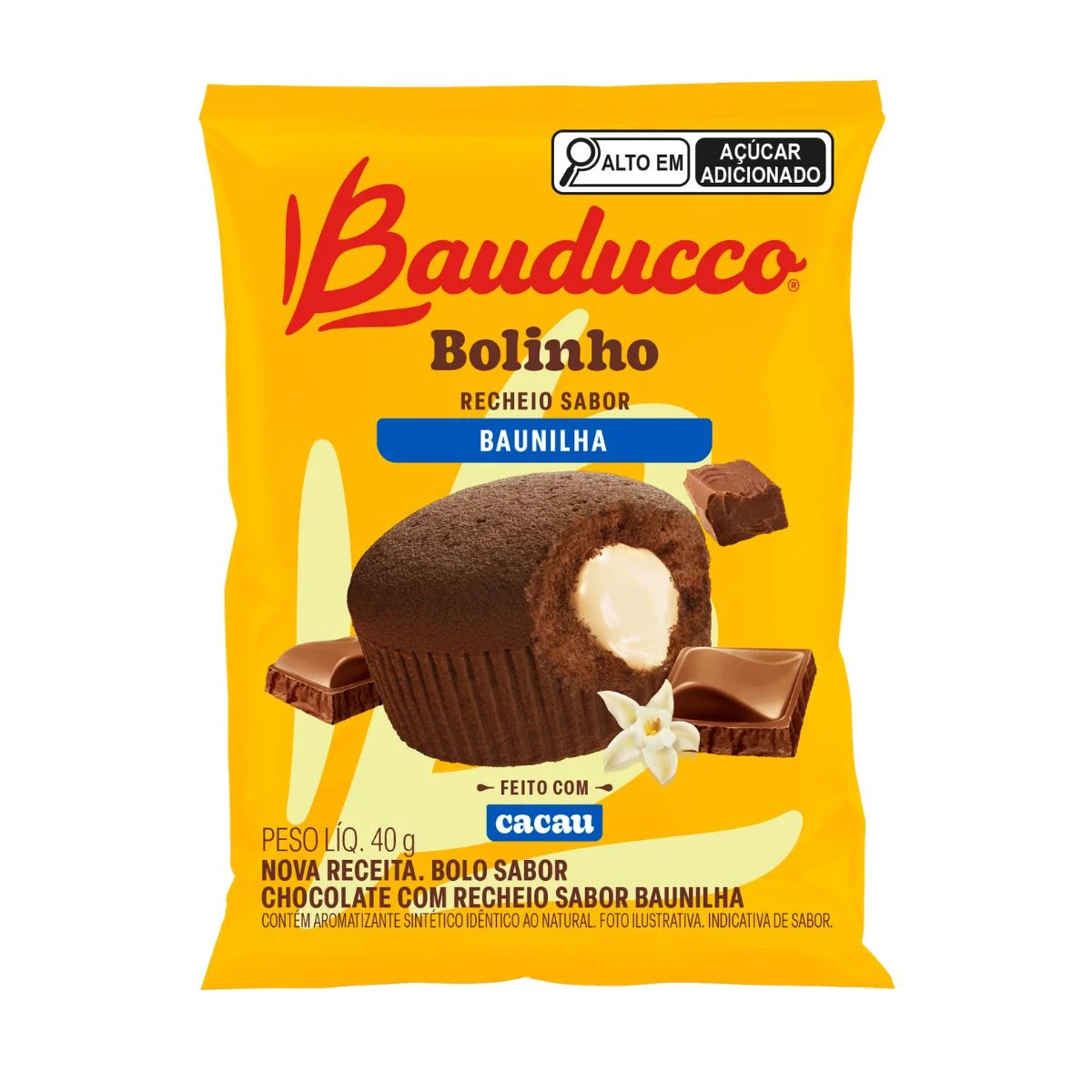 BOLINHO BAUDUCCO CHOCOLATE E BAUNILHA 40G