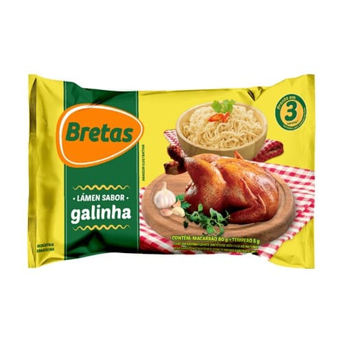 Macarrão Instantâneo Sabor Galinha Bretas 85g