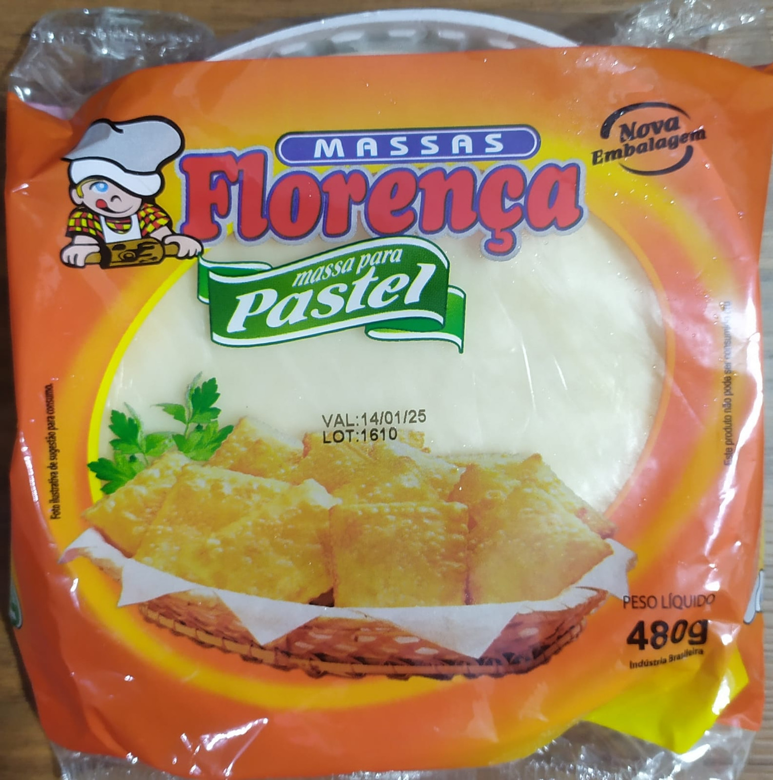 MASSA DE PASTEL FLORENÇA REDONDA 480G