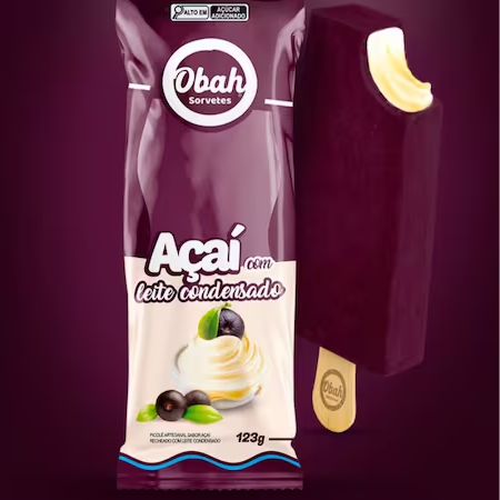 Paleta Mexicana Obah Açaí com Leite Condensado