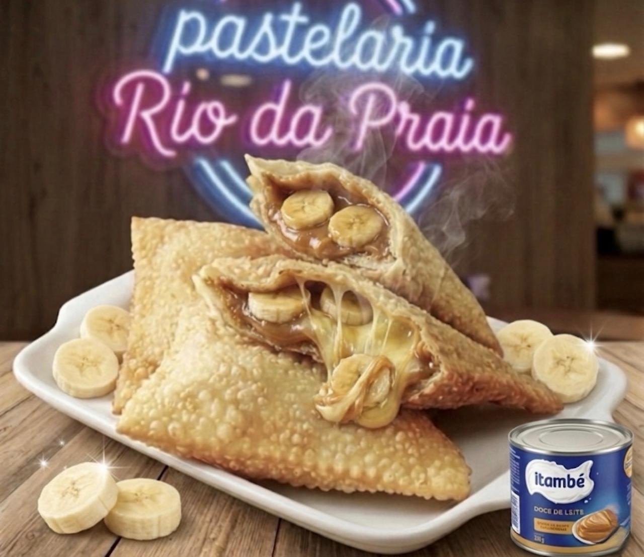 Pastel de Banana com Doce de Leite