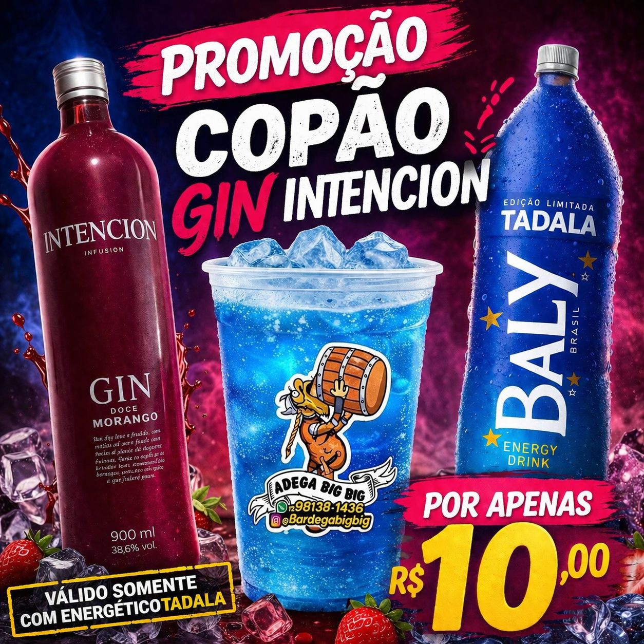 2 COPOS DE GIN INTENCION POR 20,00