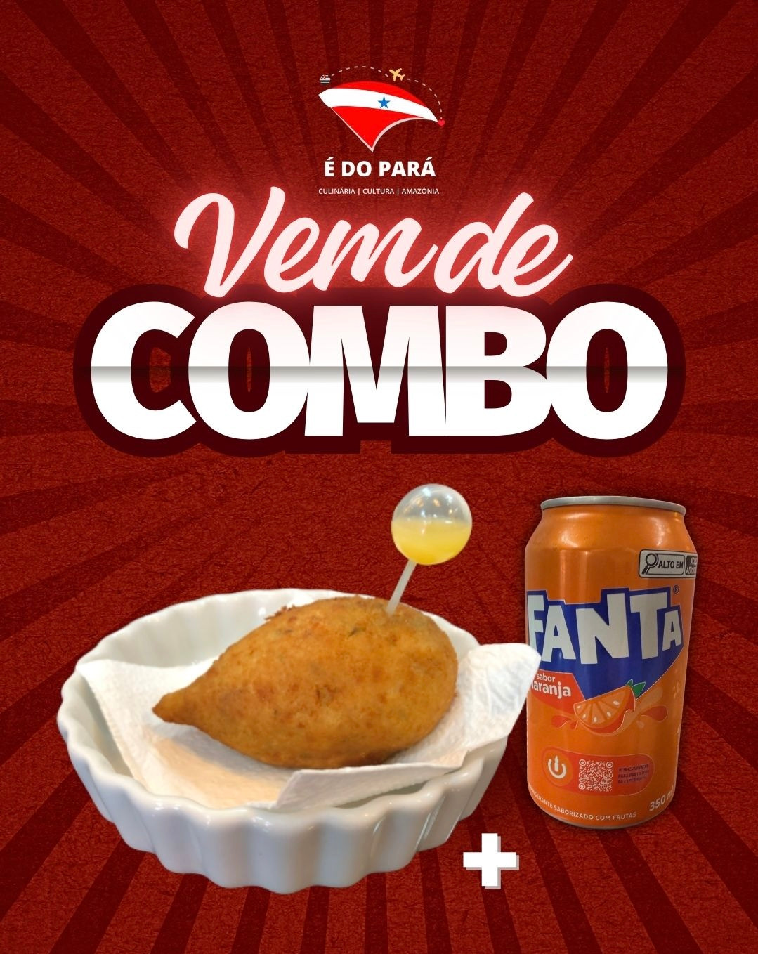 COMBO SALGADO + FANTA LARANJA