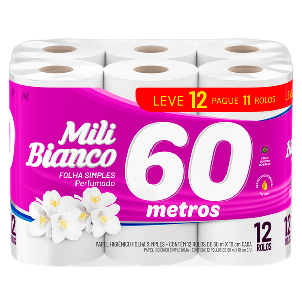 PAPEL HIG MILI BIANCO "PERFUMADO" 60M C/16UN